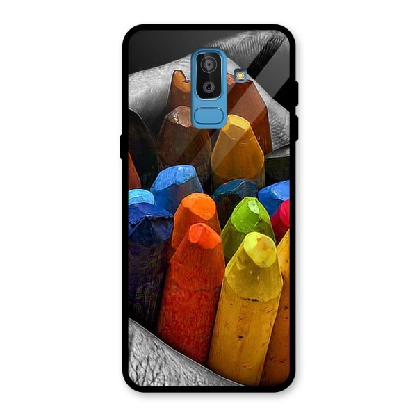 Crayons Beautiful Glass Back Case for Galaxy J8