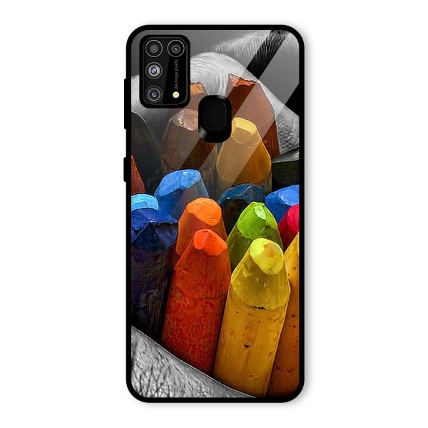 Crayons Beautiful Glass Back Case for Galaxy M31