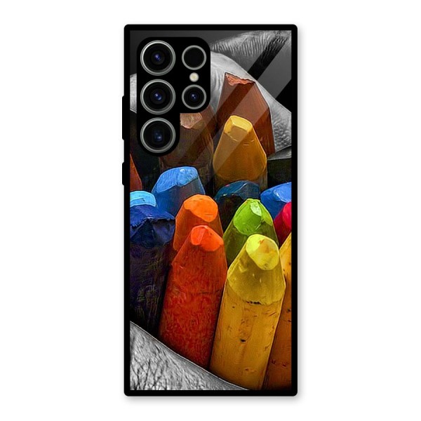 Crayons Beautiful Glass Back Case for Galaxy S23 Ultra