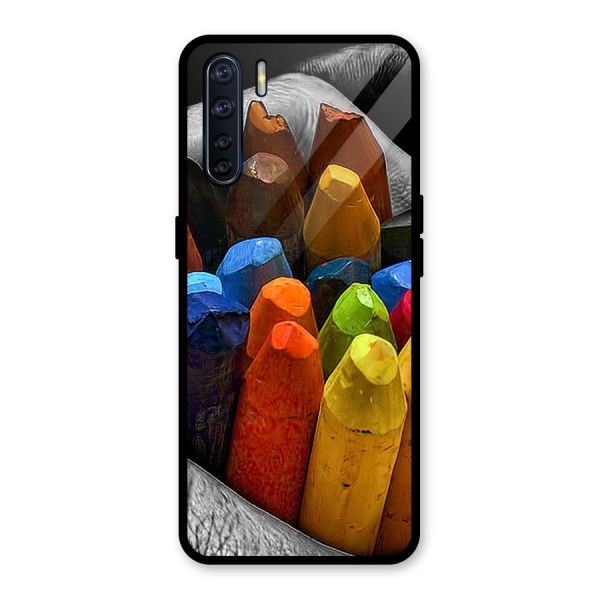 Crayons Beautiful Glass Back Case for Oppo F15