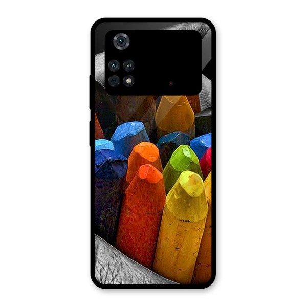 Crayons Beautiful Glass Back Case for Poco M4 Pro 4G