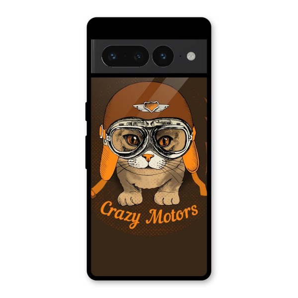 Crazy cat Glass Back Case for Google Pixel 7 Pro