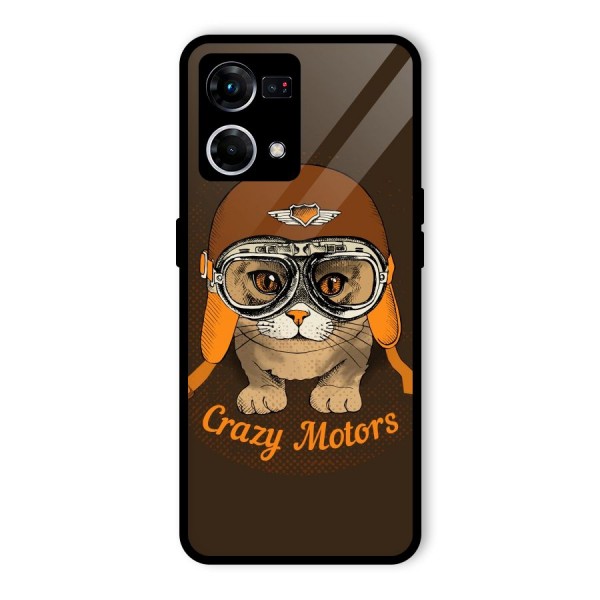 Crazy cat Glass Back Case for Oppo F21s Pro 4G