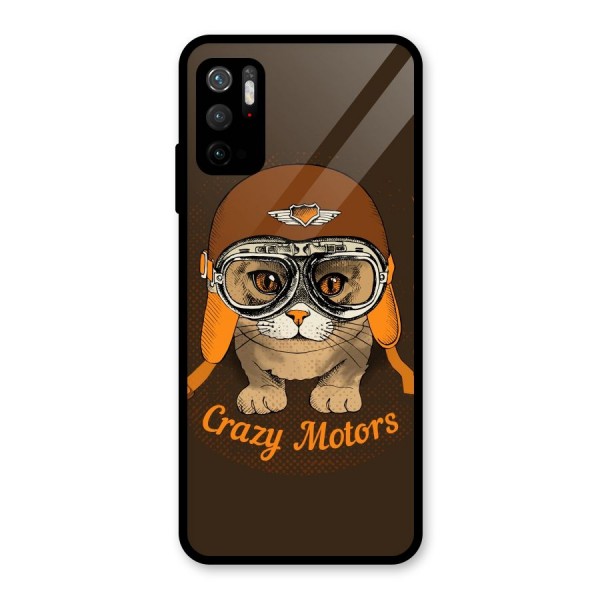 Crazy cat Glass Back Case for Poco M3 Pro 5G