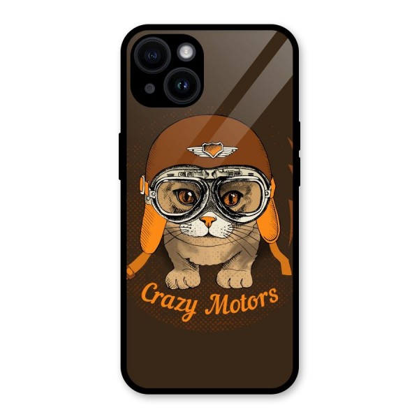 Crazy cat Glass Back Case for iPhone 14