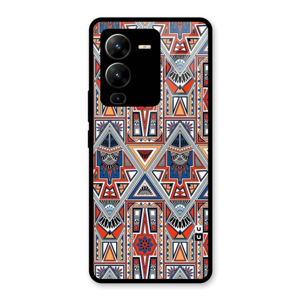 Creative Aztec Art Glass Back Case for Vivo V25 Pro