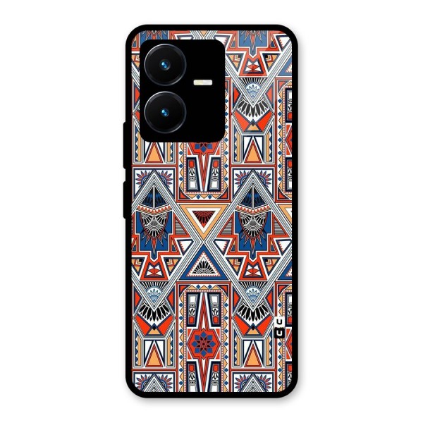 Creative Aztec Art Glass Back Case for Vivo Y22