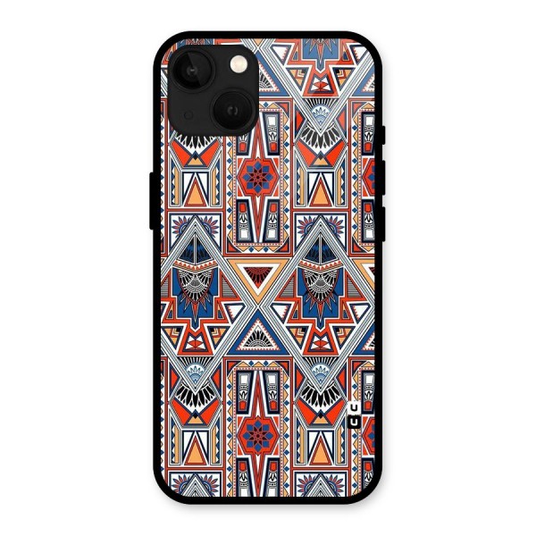 Creative Aztec Art Glass Back Case for iPhone 13