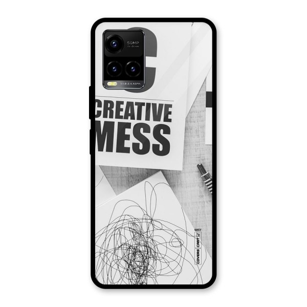 Creative Mess Glass Back Case for Vivo Y21 2021