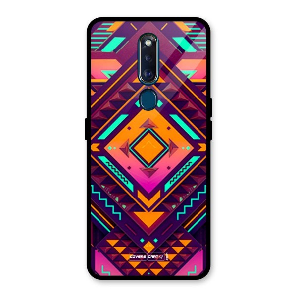 Creative Rhombus Glass Back Case for Oppo F11 Pro