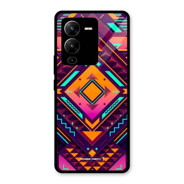 Creative Rhombus Glass Back Case for Vivo V25 Pro