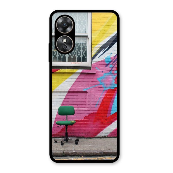 Creative Wall Art Glass Back Case for Oppo A17