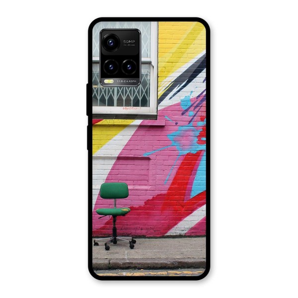 Creative Wall Art Glass Back Case for Vivo Y21 2021