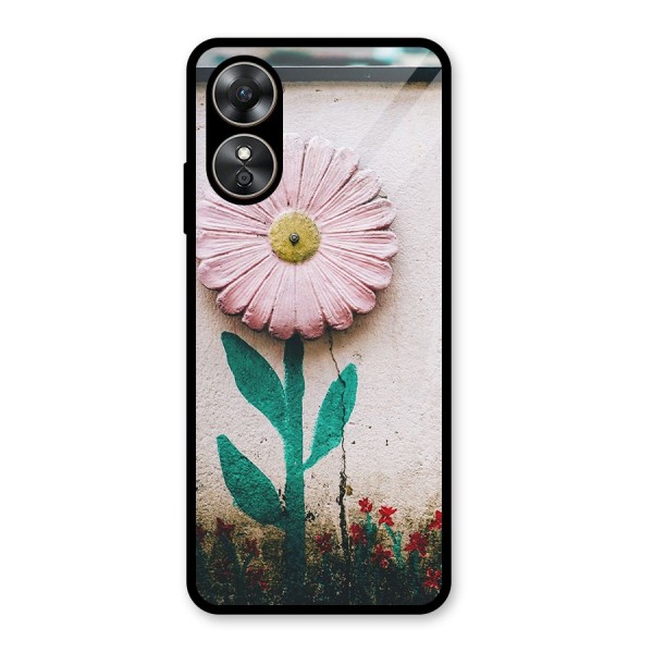 Creativity Flower Glass Back Case for Oppo A17