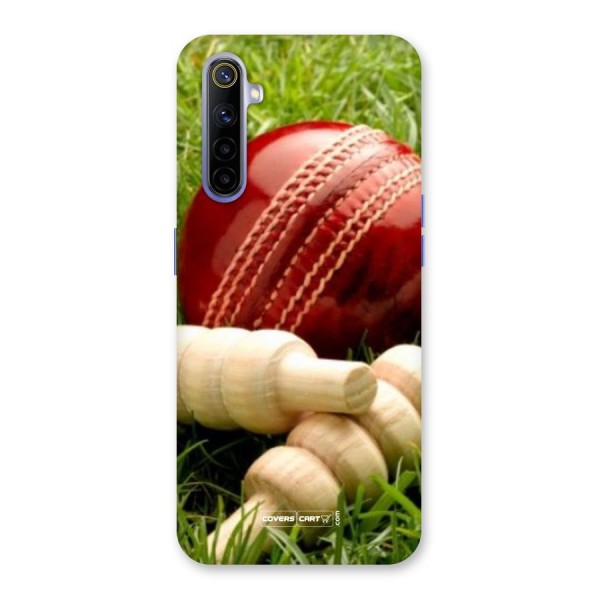 Cricket Ball and Stumps Back Case for Realme 6i