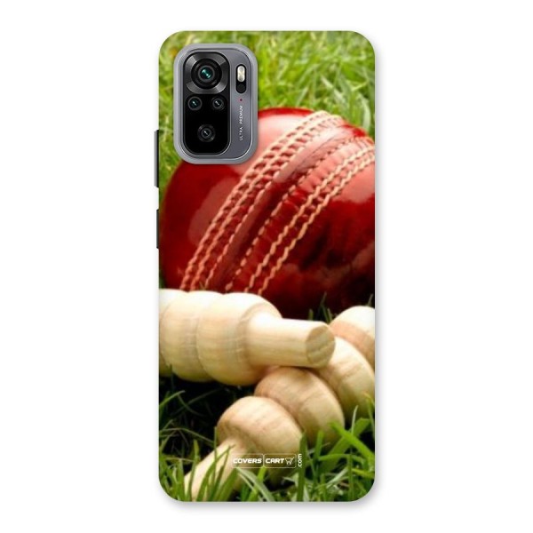 Cricket Ball and Stumps Back Case for Redmi Note 10