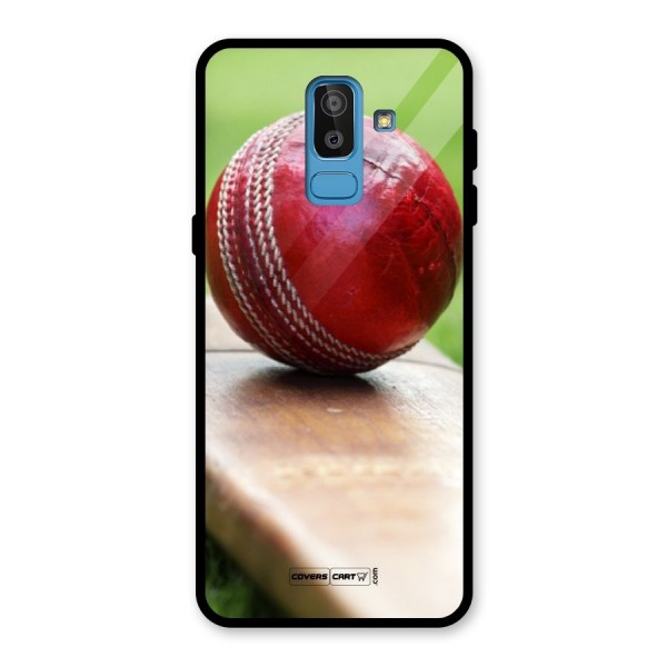 Cricket Bat Ball Glass Back Case for Galaxy J8