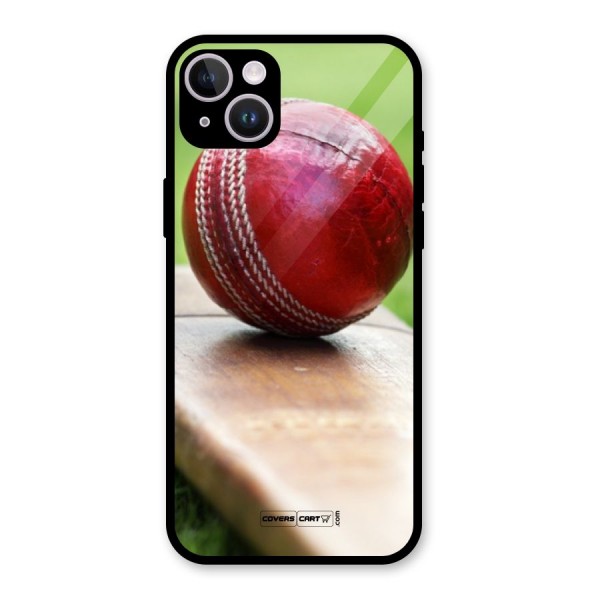 Cricket Bat Ball Glass Back Case for iPhone 14 Plus