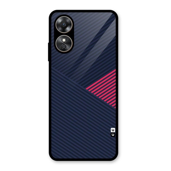 Criscros Stripes Glass Back Case for Oppo A17