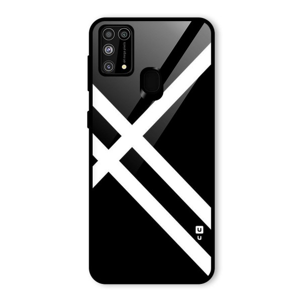 CrissCross Lines Glass Back Case for Galaxy M31