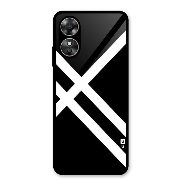 CrissCross Lines Glass Back Case for Oppo A17