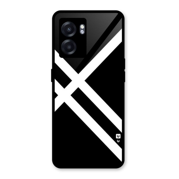 CrissCross Lines Glass Back Case for Oppo K10 (5G)