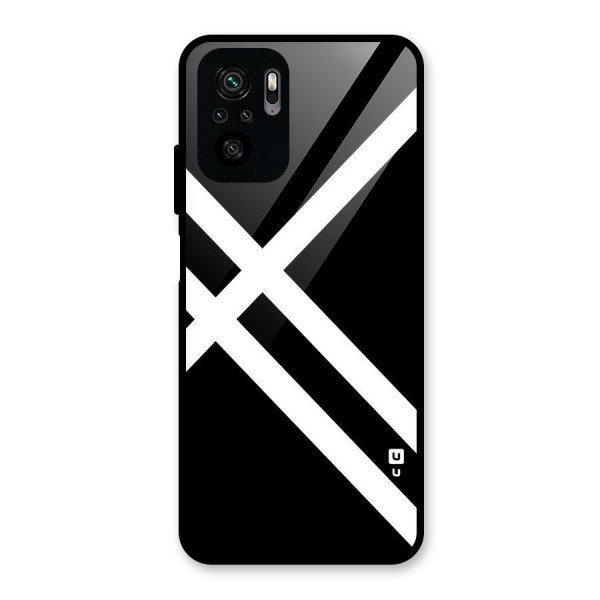 CrissCross Lines Glass Back Case for Redmi Note 10S
