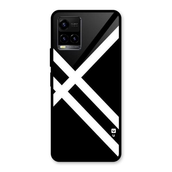 CrissCross Lines Glass Back Case for Vivo Y21 2021