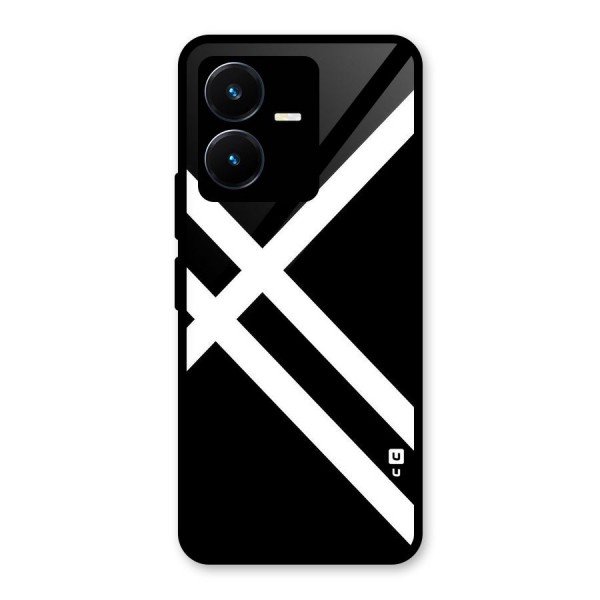 CrissCross Lines Glass Back Case for Vivo Y22