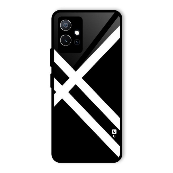 CrissCross Lines Glass Back Case for Vivo Y75 5G