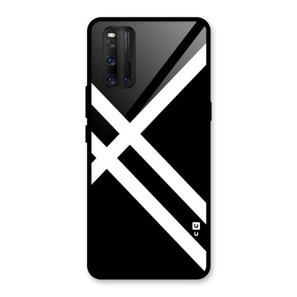 CrissCross Lines Glass Back Case for Vivo iQOO 3