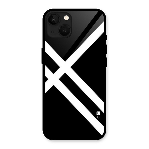 CrissCross Lines Glass Back Case for iPhone 13