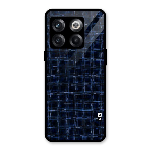 Criss Cross Blue Pattern Glass Back Case for OnePlus 10T