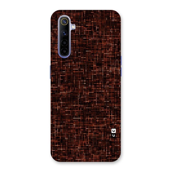 Criss Cross Brownred Pattern Back Case for Realme 6