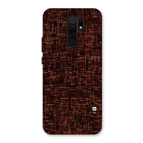 Criss Cross Brownred Pattern Back Case for Redmi 9 Prime