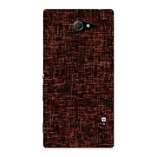 Criss Cross Brownred Pattern Back Case for Sony Xperia M2