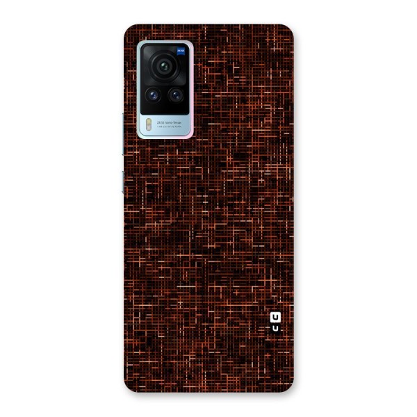 Criss Cross Brownred Pattern Back Case for Vivo X60 Pro