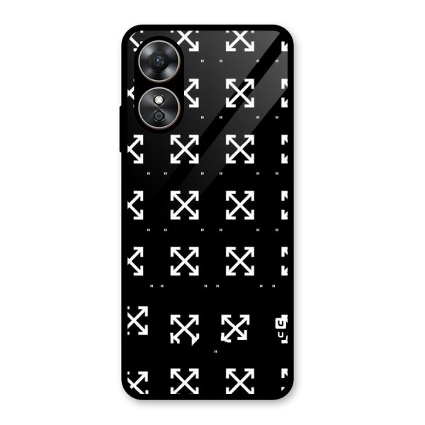 Cross Arrow Black Glass Back Case for Oppo A17