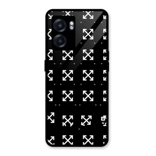 Cross Arrow Black Glass Back Case for Oppo K10 (5G)