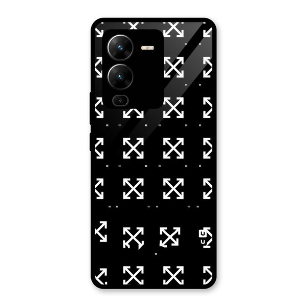 Cross Arrow Black Glass Back Case for Vivo V25 Pro