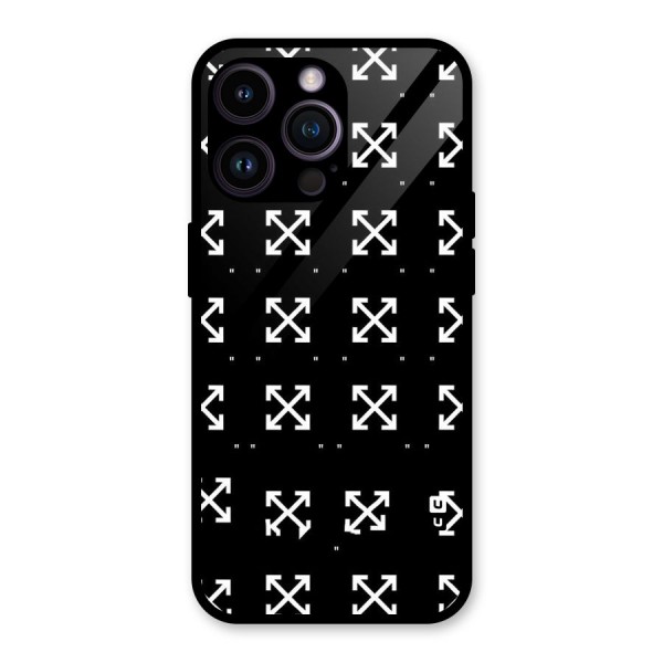 Cross Arrow Black Glass Back Case for iPhone 14 Pro Max