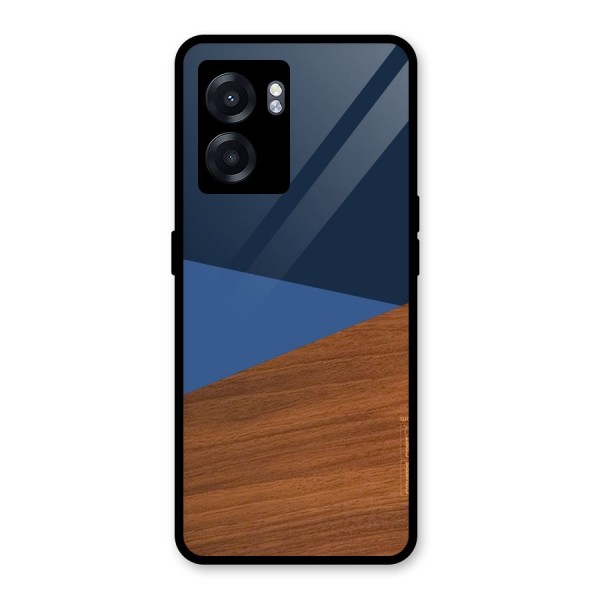 Crossed Lines Pattern Glass Back Case for Oppo K10 (5G)