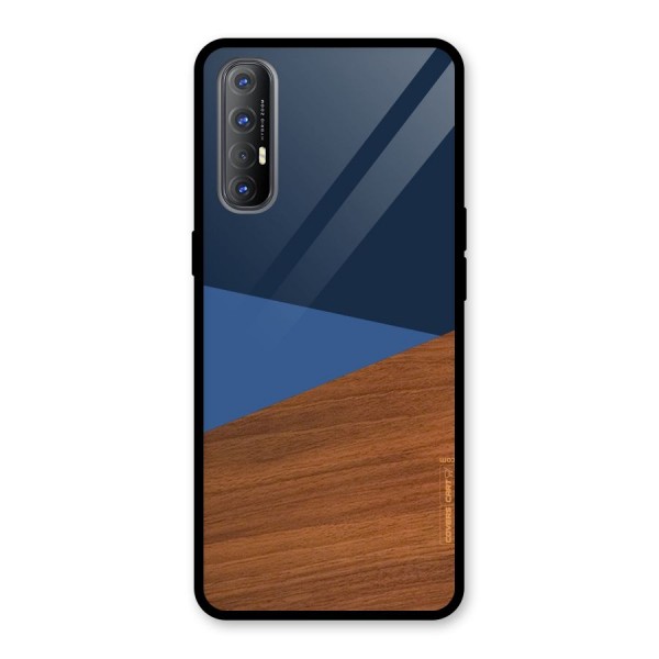 Crossed Lines Pattern Glass Back Case for Oppo Reno3 Pro