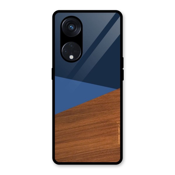 Crossed Lines Pattern Glass Back Case for Reno8 T 5G