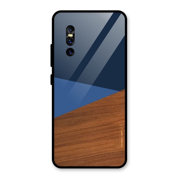 Crossed Lines Pattern Glass Back Case for Vivo V15 Pro