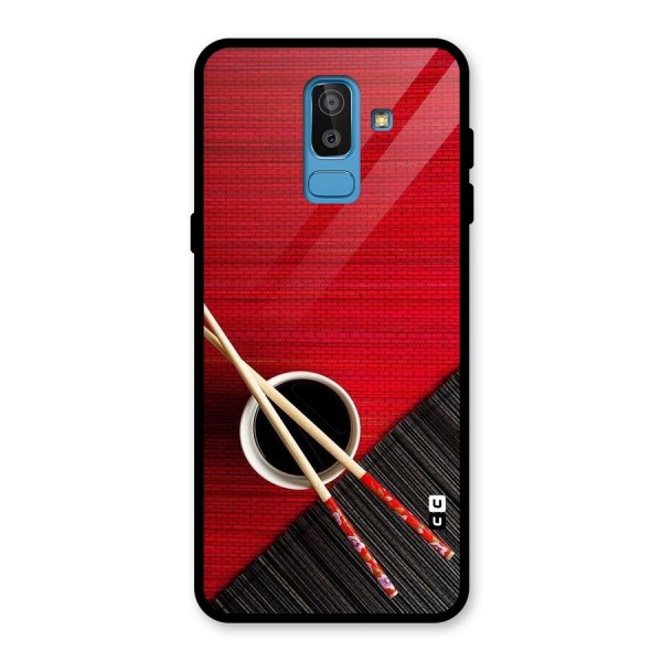 Cup Chopsticks Glass Back Case for Galaxy J8