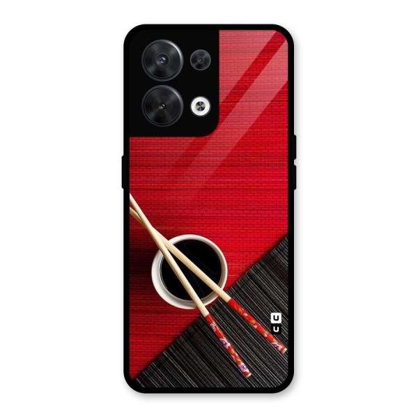 Cup Chopsticks Glass Back Case for Oppo Reno8 5G