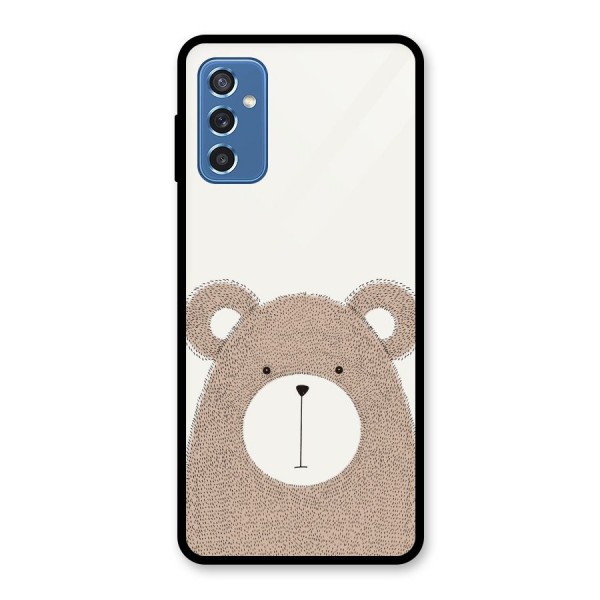 Cute Bear Glass Back Case for Galaxy M52 5G