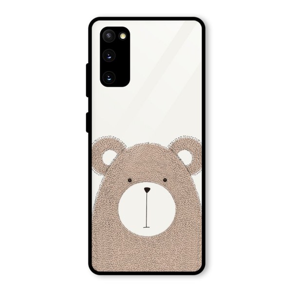 Cute Bear Glass Back Case for Galaxy S20 FE