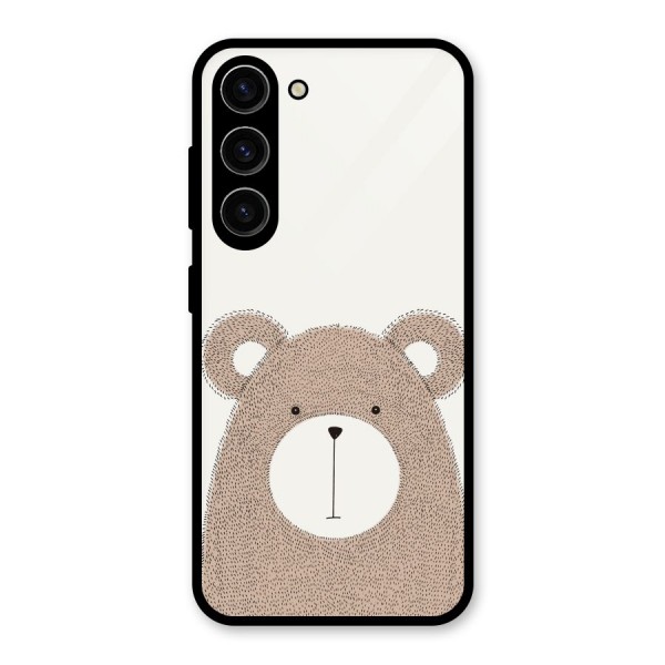 Cute Bear Glass Back Case for Galaxy S23